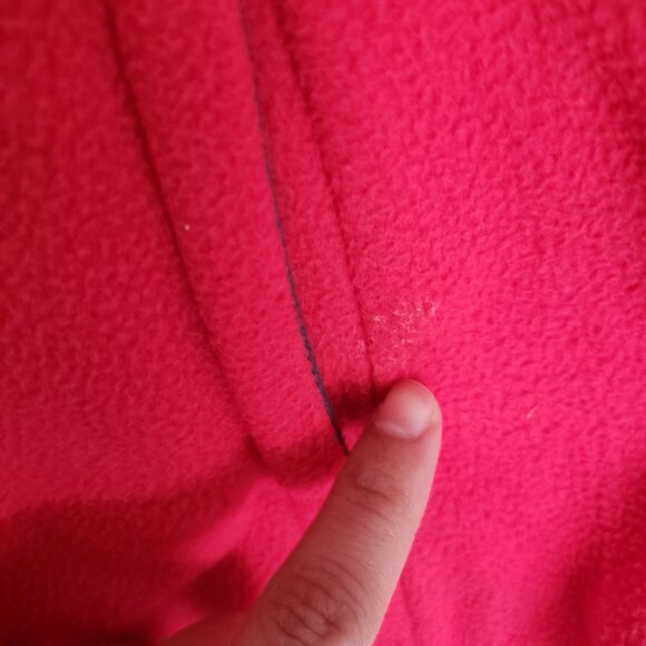 Woman Emily B Red with Navy Blue Full Zipper Turtle Neck with Pockets Size XL - Picture 10 of 14